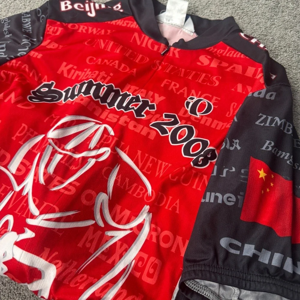 Pearl Izumi Men's Medium Cycling Jersey Beijing Summer Olympics 2008 Red